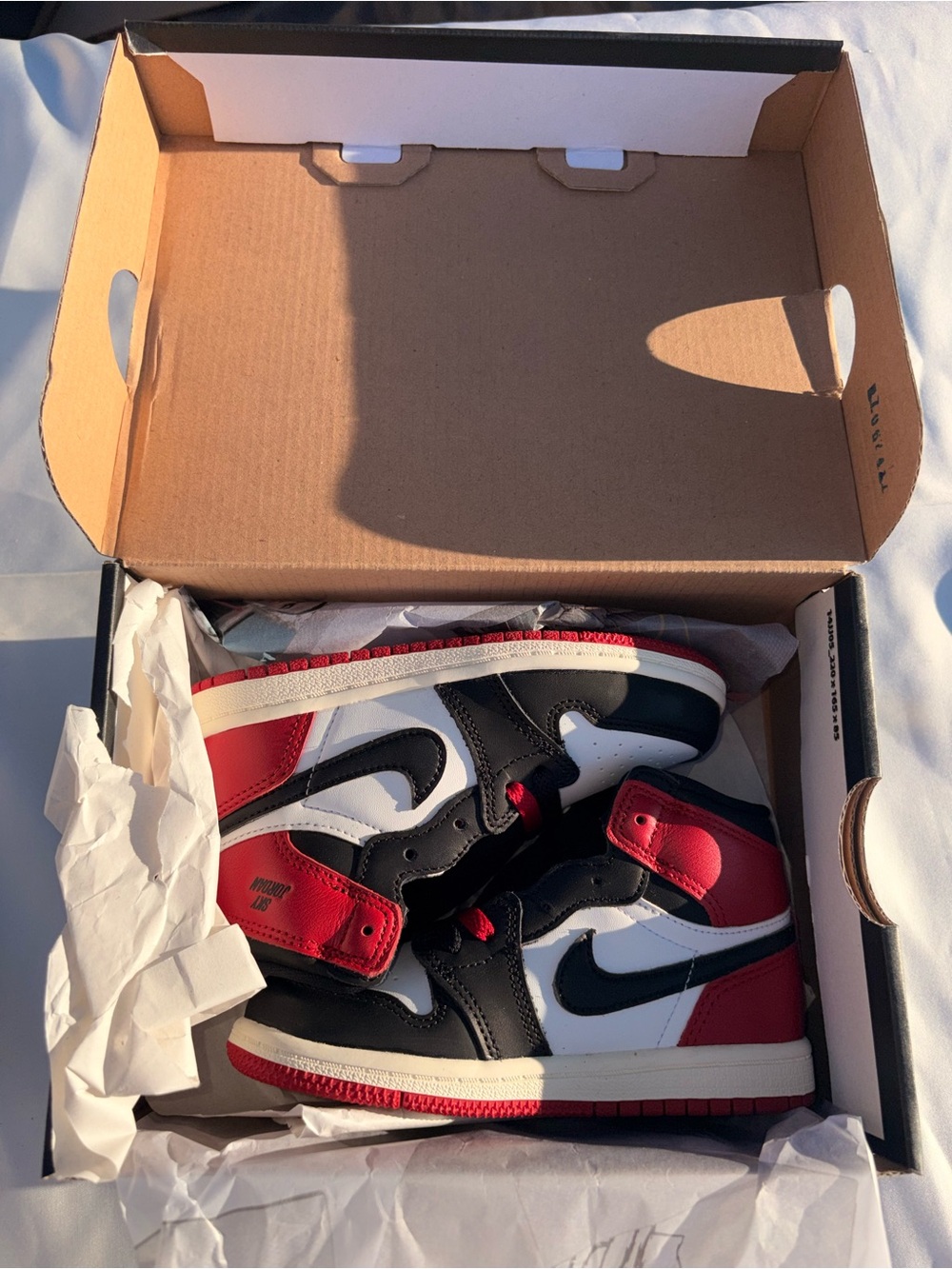NWT Nike Air Jordan 1 Retro High OG Black Toe Reimagined Toddler Sneakers